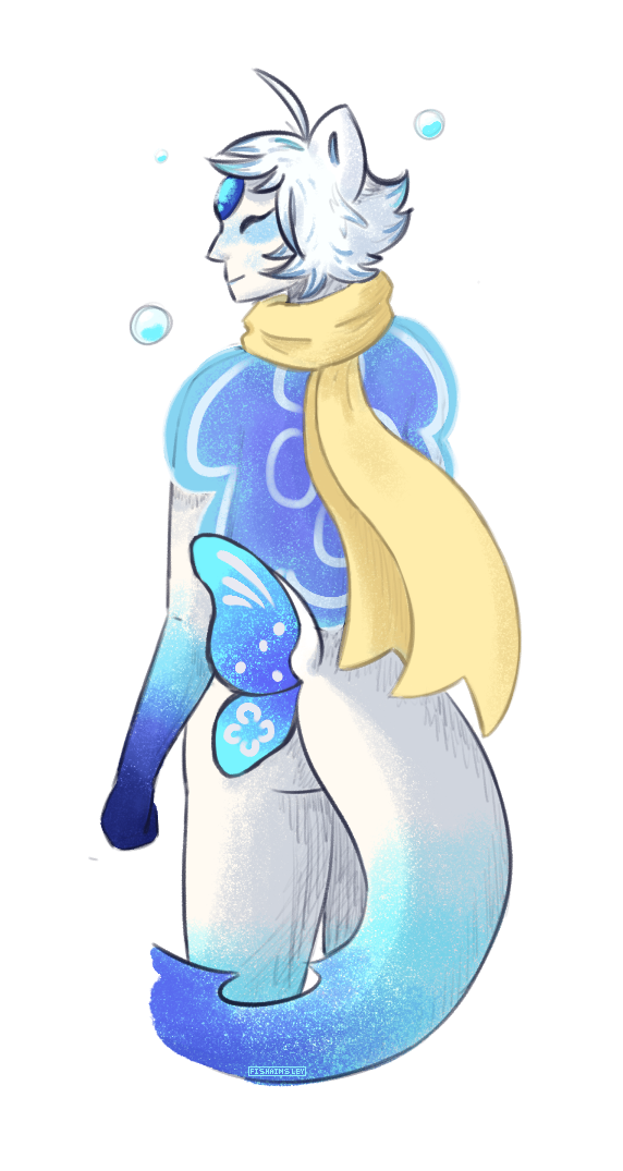 a jellyfish themed dragon-humanoid