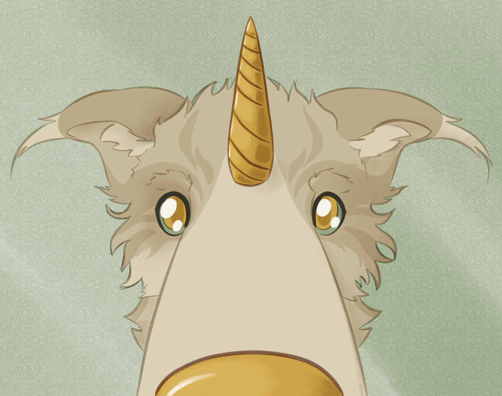 borzoi-like creature facing the camera at an extreme angle.