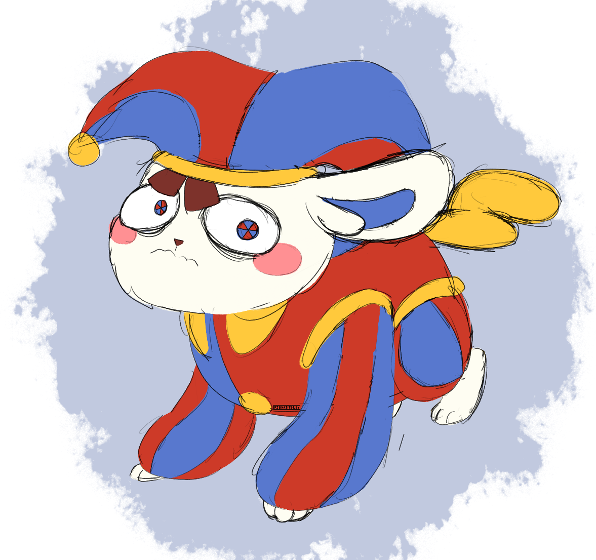 drawing of a clown critter